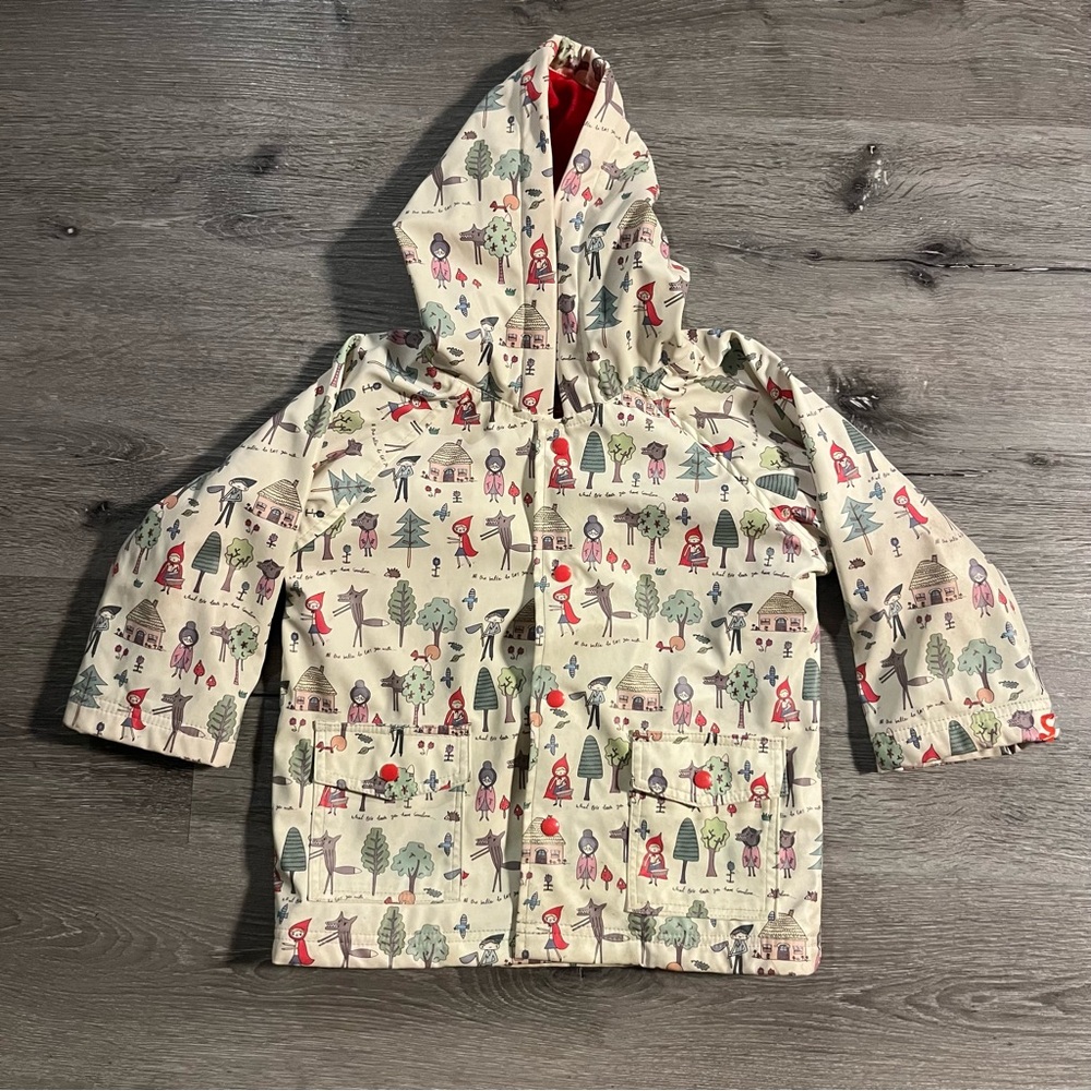 Powell Craft Red Riding Hood Print Raincoat Waterproof Toddler Size 2T-3T Lined